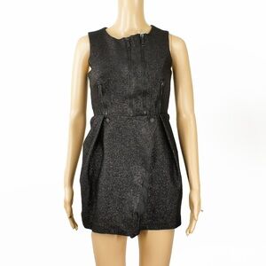 Vintage 2000s 00s Diesel Black Gloss Embossed Textured Grunge Sleeveless Dress